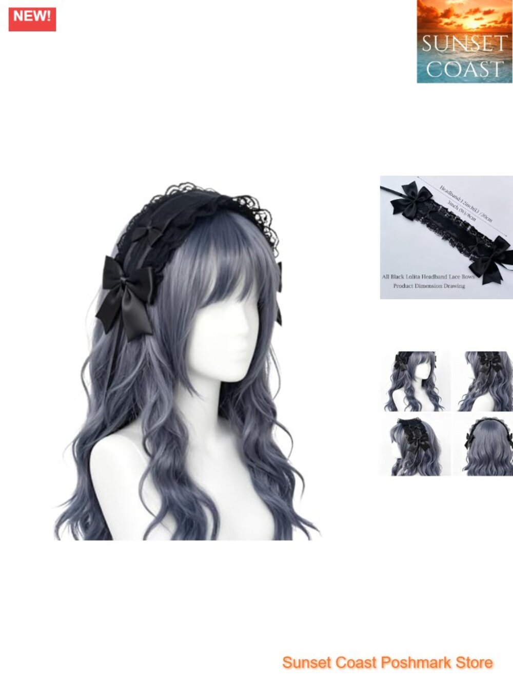 Lolita Lace Bow Headband Polyester Handmade Cosplay Hair Accessory